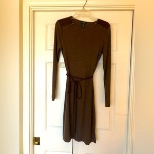 Ralph Lauren knit dress, faux suede and zipper accent at shoulders